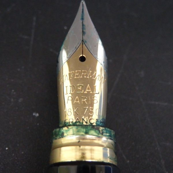 １円スタート 激レア WATERMAN ウォーターマン 万年筆 ペン先18K 750 ブラック ゴールド 10-3 41884_画像4