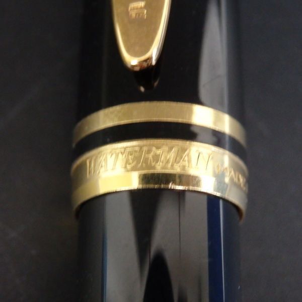 １円スタート 激レア WATERMAN ウォーターマン 万年筆 ペン先18K 750 ブラック ゴールド 10-3 41884_画像8
