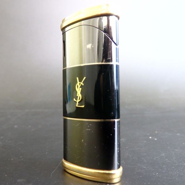 １円スタート 激レア Yves Saint Laurent イヴサンローラン YSL ローラー ガスライター ブラック ゴールド 10-2 41896_画像2
