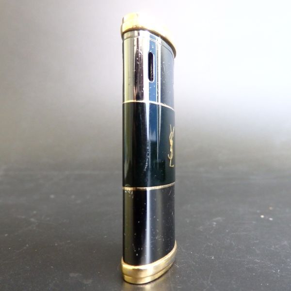 １円スタート 激レア Yves Saint Laurent イヴサンローラン YSL ローラー ガスライター ブラック ゴールド 10-2 41896_画像4