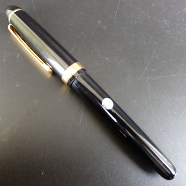 １円スタート 激レア PLATINUM プラチナ 万年筆 #3776 ブラック ゴールド 12-2 41894_画像2