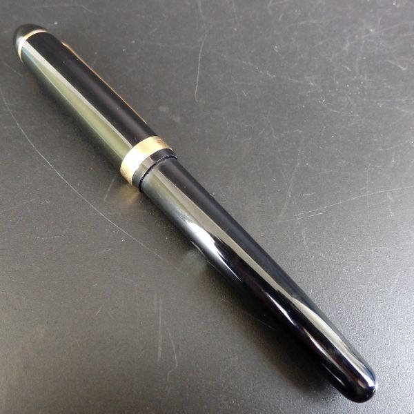 １円スタート 激レア PLATINUM プラチナ 万年筆 #3776 ブラック ゴールド 12-2 41894_画像3