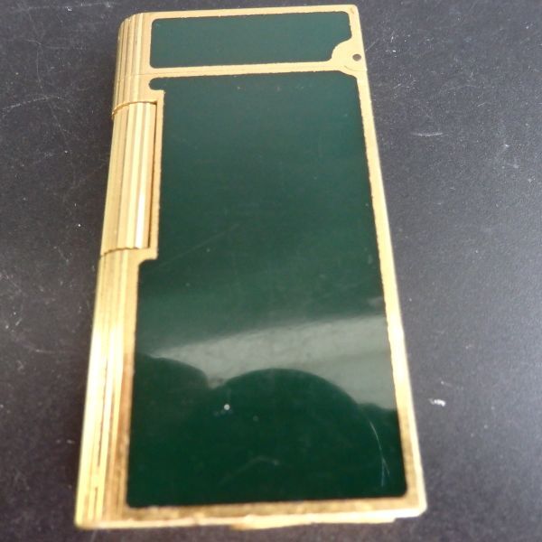 1円スタート 激レア CARAN d'ACHE カランダッシュ ローラー ガスライター グリーン ゴールド 10-4 41888_画像2