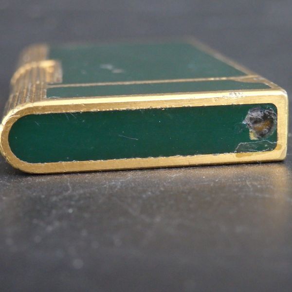 1円スタート 激レア CARAN d'ACHE カランダッシュ ローラー ガスライター グリーン ゴールド 10-4 41888_画像6