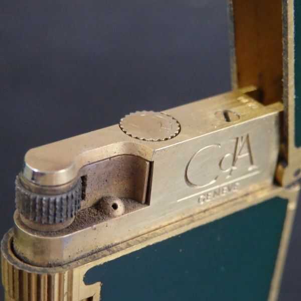 1円スタート 激レア CARAN d'ACHE カランダッシュ ローラー ガスライター グリーン ゴールド 10-4 41888_画像7