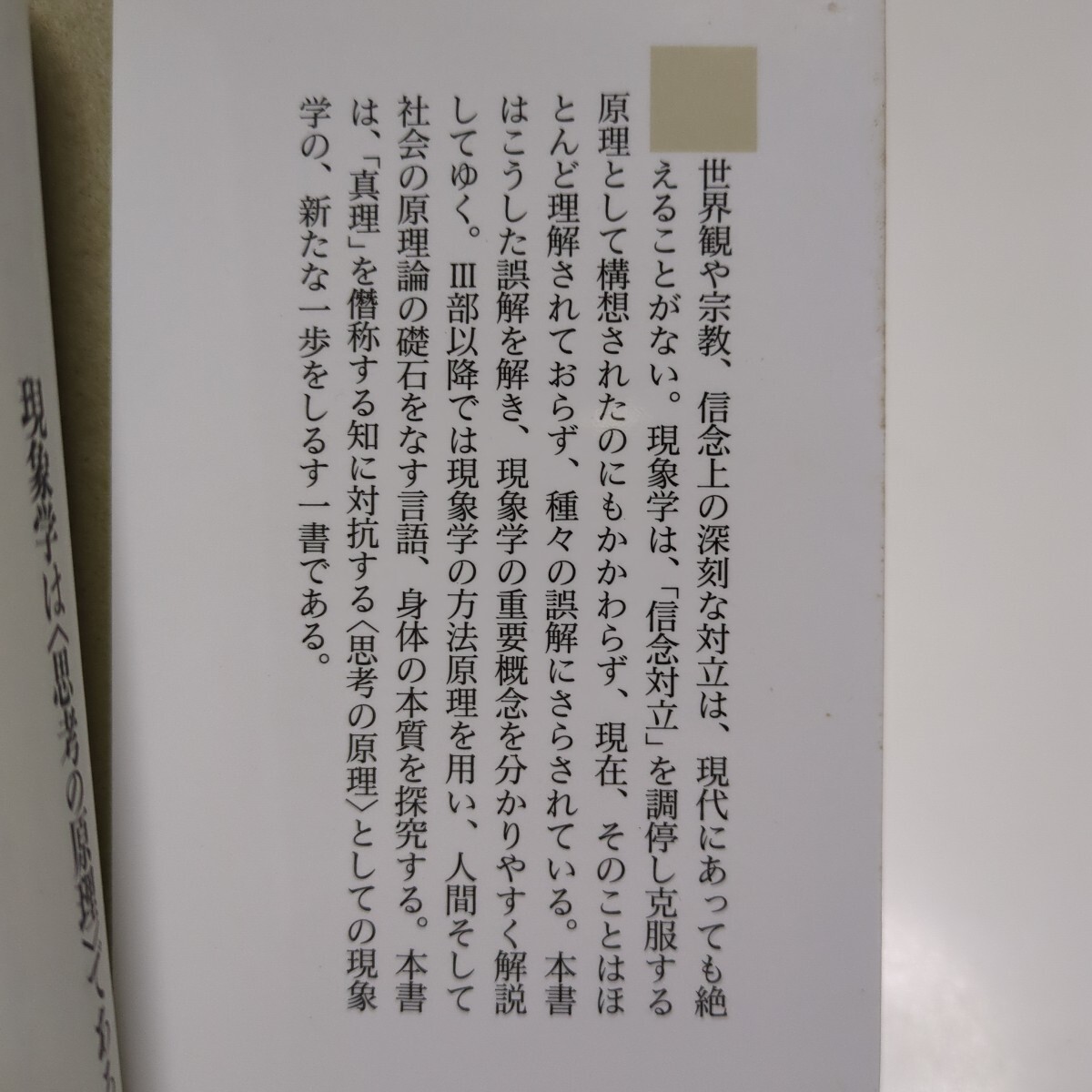 現象学は〈思考の原理〉である （ちくま新書　３９３　シリーズ・人間学　３） 竹田青嗣 中古_画像2