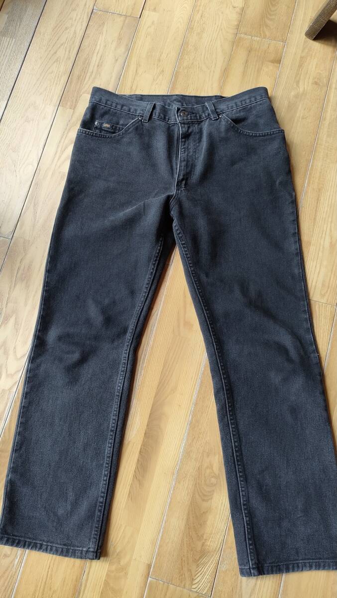 希少 90’sLee ブラックデニム ストレートデニム USA製 34×30 リー LEVISの画像1