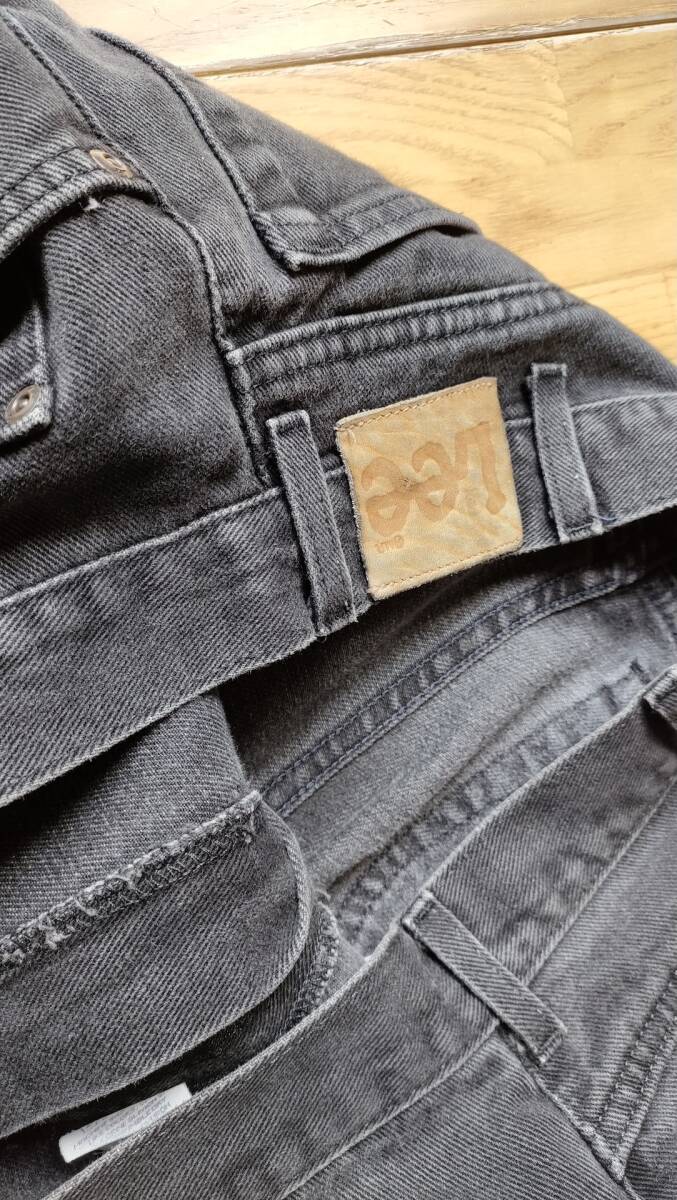 希少 90’sLee ブラックデニム ストレートデニム USA製 34×30 リー LEVISの画像6