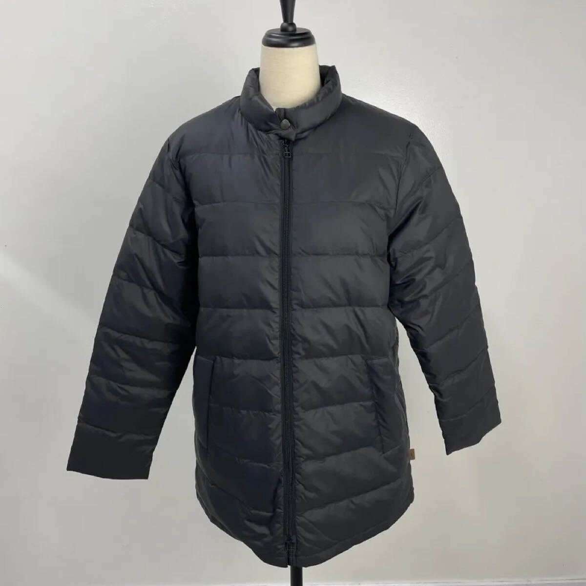 Crocodile レディース ダウン風ジャケット ブラック LLサイズ 軽量 中綿 ロング丈 アウター おしゃれ 防寒 冬服 黒_画像2