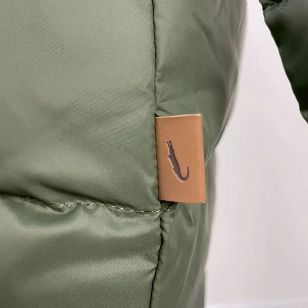 Crocodile 中綿ロングジャケット レディース カーキ 軽量防寒 あったかアウター 体型カバー Lサイズ クロコダイル_画像8