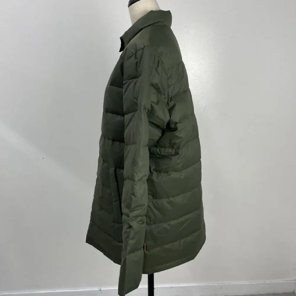 Crocodile 中綿ロングジャケット レディース カーキ 軽量 防寒 あったかアウター 体型カバー Mサイズ ダウンジャケット_画像4