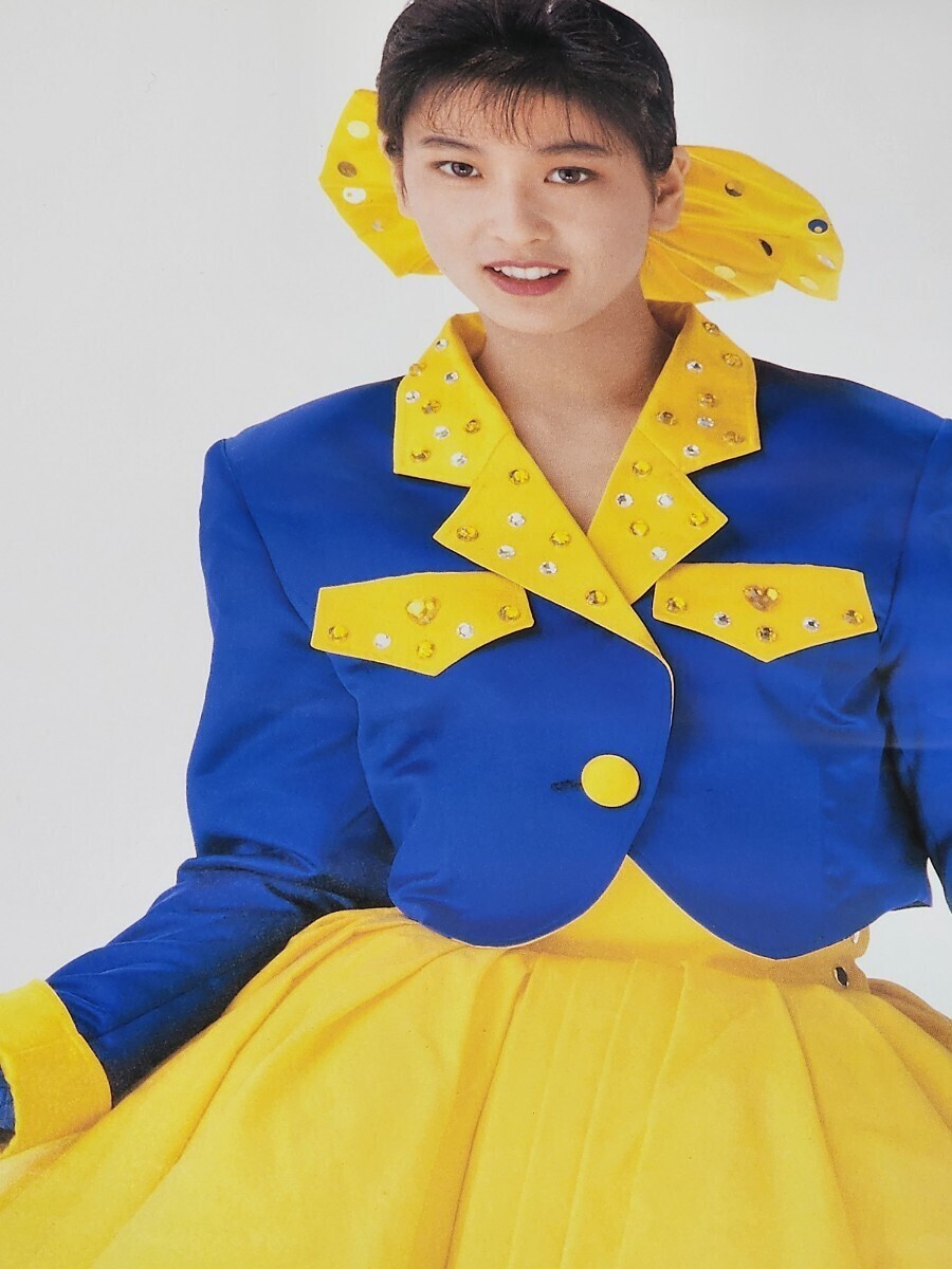 森高千里 1989年 非売品B2ポスター 「17才」「非実力派宣言」 CD予約購入特典 未使用品 当時物 ボディコン ミニスカ_画像1