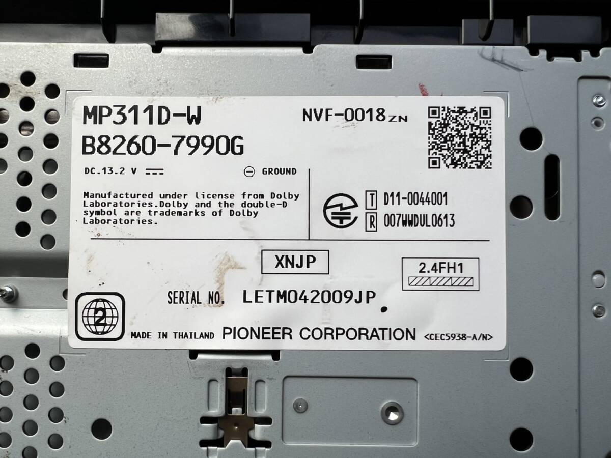 日産純正　メモリーナビ　MP311D-W　フルセグ　CD DVD SD Bluetooth　地図データ2014年　動作確認済　キューブ　Z12_画像9