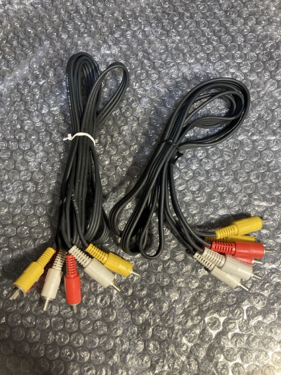 2本セット ビデオケーブル/AVケーブル 両端RCA端子(赤、白、黄) 約150cm 動作未確認_画像1
