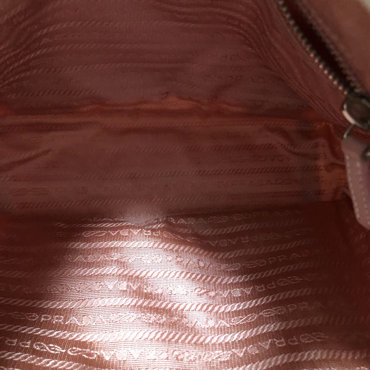  Prada большая сумка ручная сумочка парусина розовый треугольник plate мужской женский 1 иен 1896