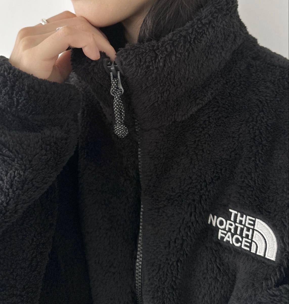 1 иен [ новый товар не использовался ] THE NORTH FACE North Face COMFY ALPHA FLEECE ZIP UP флис черный Корея белый этикетка WHITE LABEL