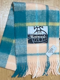 未使用品 ヴィヴィアンウエストウッド デカロゴ マフラー 大判ストール ベージュ_画像2
