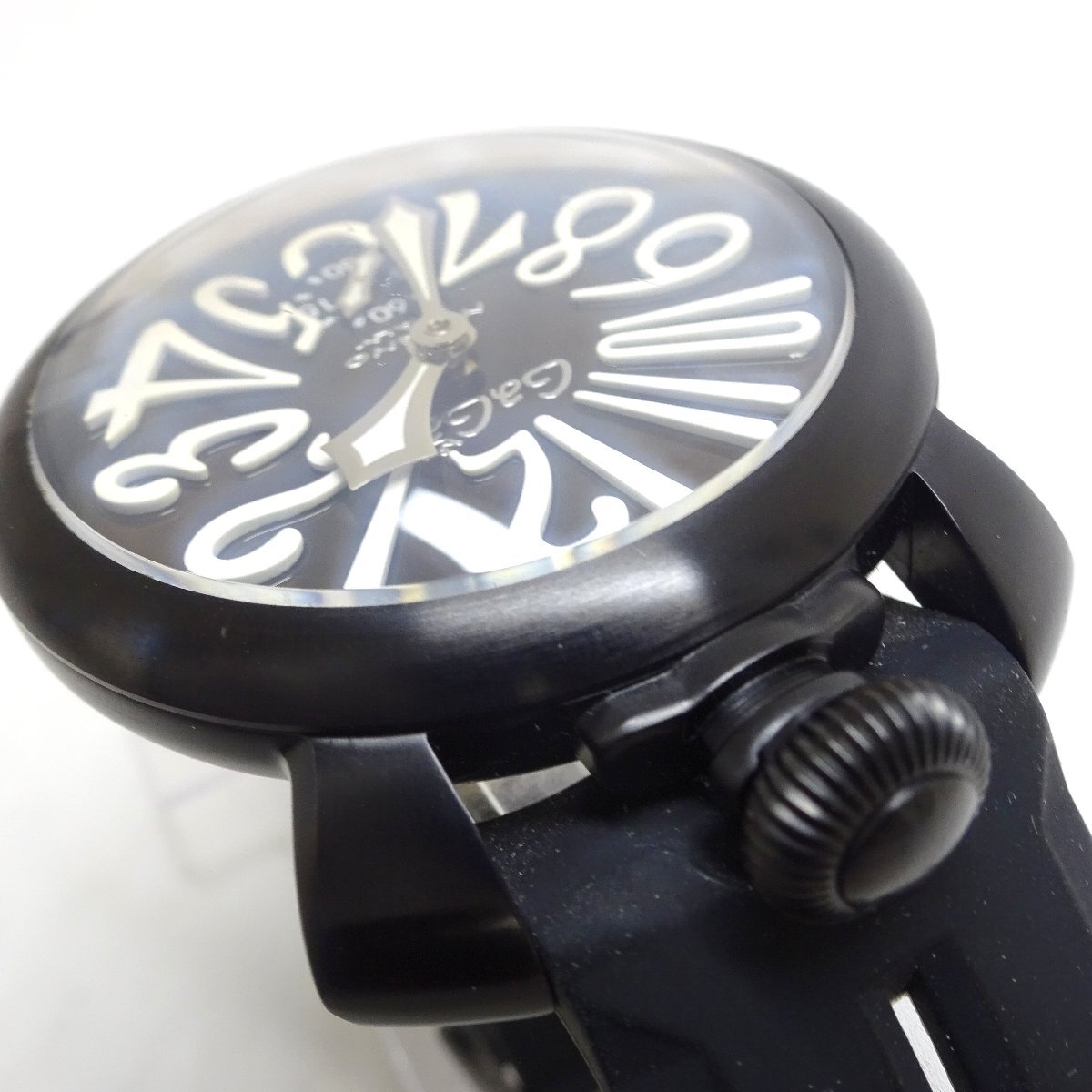 1円開始◆稼働◆ ガガミラノ N.12184 ブラック 手巻き メンズ 腕時計 AC45003_画像2