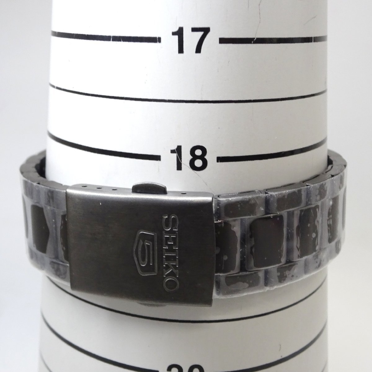 1円開始◆稼働◆ セイコー 7S26-0210 セイコーファイブ ブラック 自動巻き メンズ 腕時計 AC44902の画像3