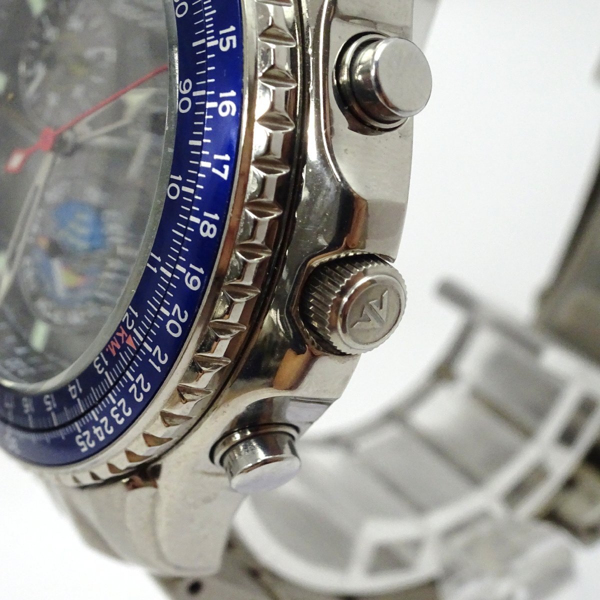 1円開始◆稼働◆ シチズン C650-Q02381 プロマスター ブルーインパルス エコドライブ ブラック クオーツ メンズ 腕時計 AC673_画像2