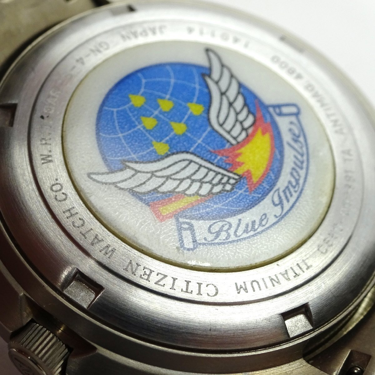 1円開始◆稼働◆ シチズン C650-Q02381 プロマスター ブルーインパルス エコドライブ ブラック クオーツ メンズ 腕時計 AC673_画像4