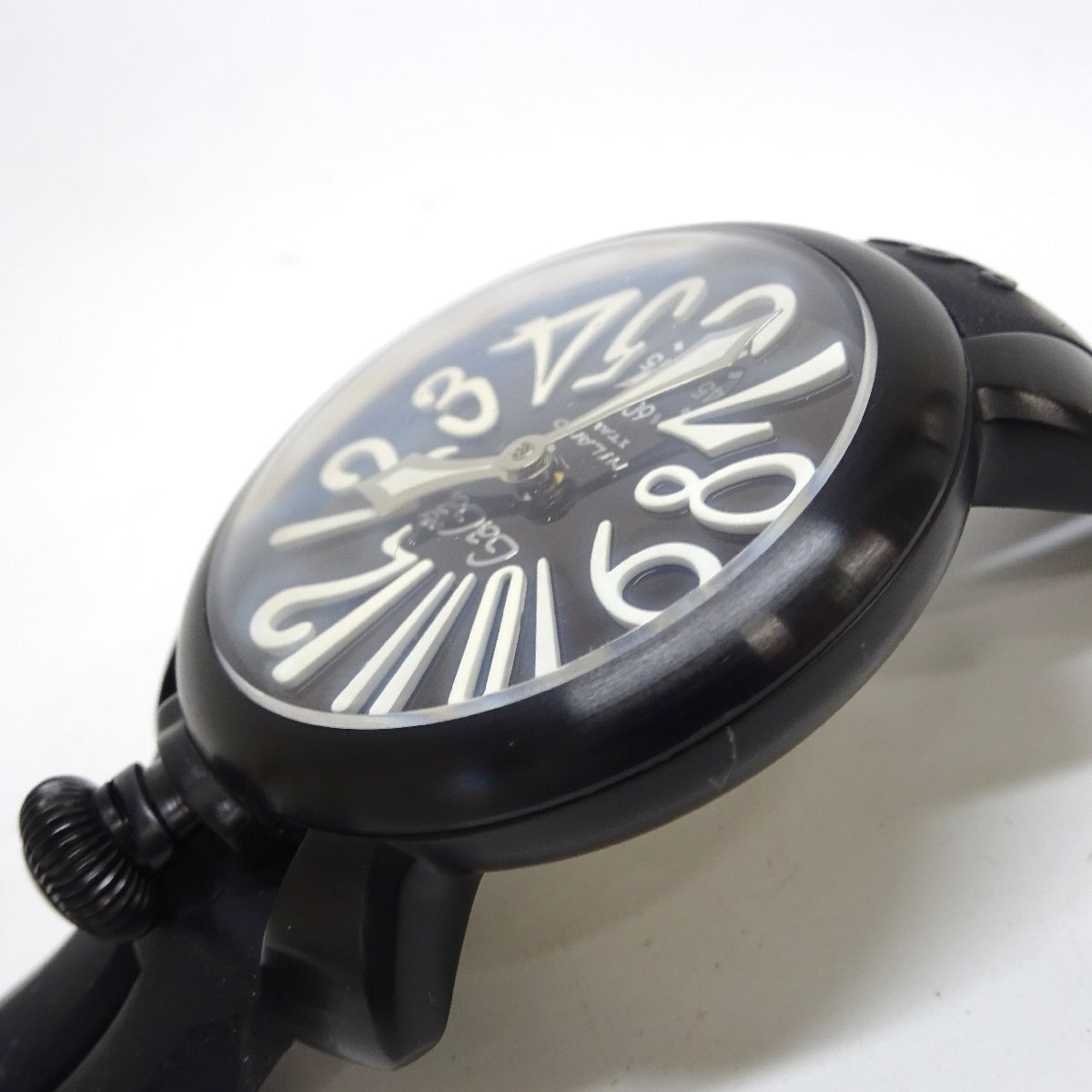 1円開始◆稼働◆ ガガミラノ N.12184 ブラック 手巻き メンズ 腕時計 AC45003_画像5