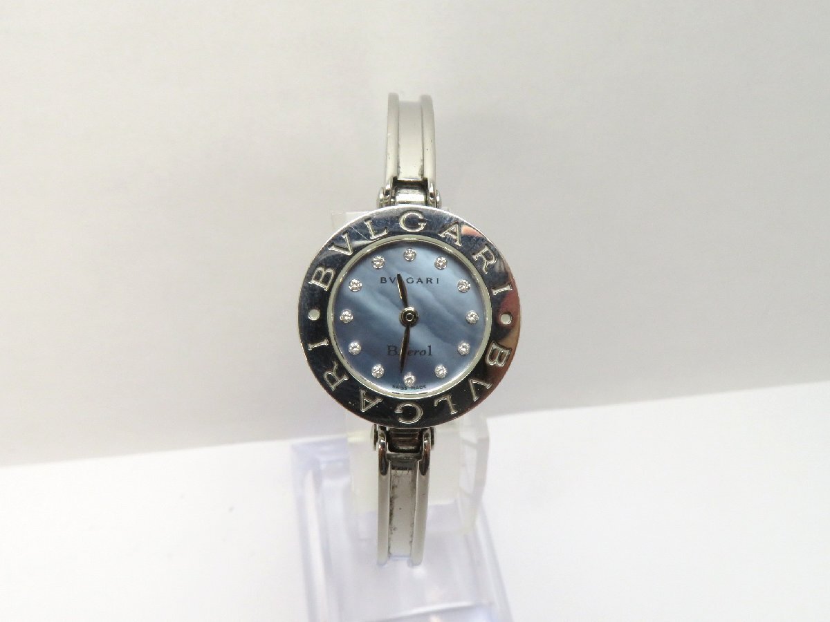 1円開始◆稼働◆ ブルガリ BZ22S B-ZERO1 ブルーシェル クオーツ レディース 腕時計 AC878_画像1