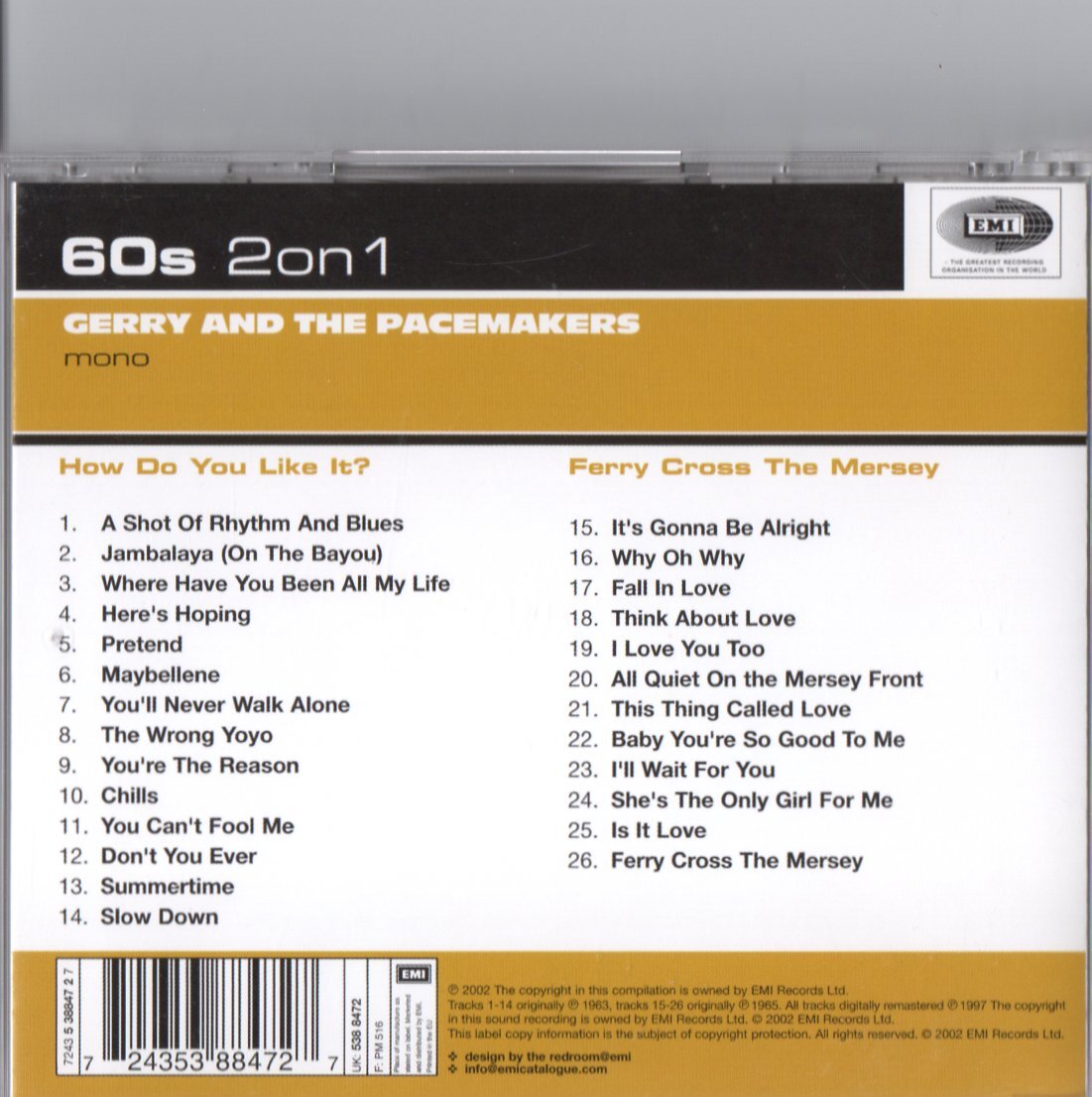 Garry and the Pacemakers /傑作2on1 /ルーツ、UK60‘sロック_画像2