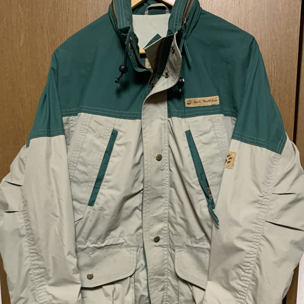 M【Jack Wolfskin｜アウター】ジャックウルフスキン グリーン系 コハーフコート マウンテンパーカー オールド_画像1