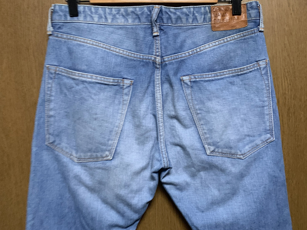 W32(L76cm)【KATO' GRANDMA MAMA DAUGHTER｜デニム】カトー ライトブルー 加工 ジーンズ 赤耳_画像5