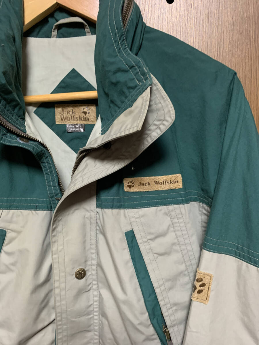 M【Jack Wolfskin｜アウター】ジャックウルフスキン グリーン系 コハーフコート マウンテンパーカー オールド_画像5