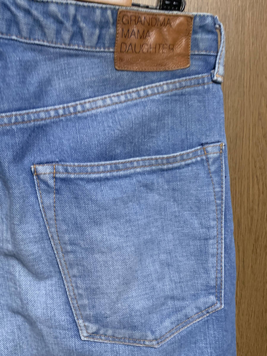 W32(L76cm)【KATO' GRANDMA MAMA DAUGHTER｜デニム】カトー ライトブルー 加工 ジーンズ 赤耳_画像6