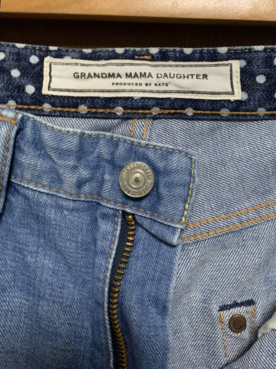 W32(L76cm)【KATO' GRANDMA MAMA DAUGHTER｜デニム】カトー ライトブルー 加工 ジーンズ 赤耳_画像7