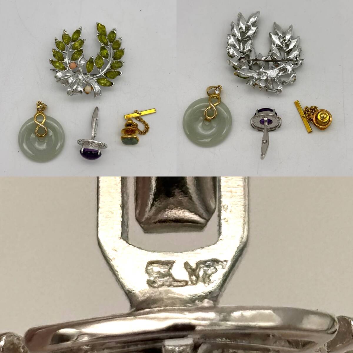 TY2794■アクセサリー まとめ Silver シルバー パール 真珠 ヴェネツィアン・ガラス 石系 サンゴ 珊瑚 琥珀 ネックレス 1円スタート_画像4