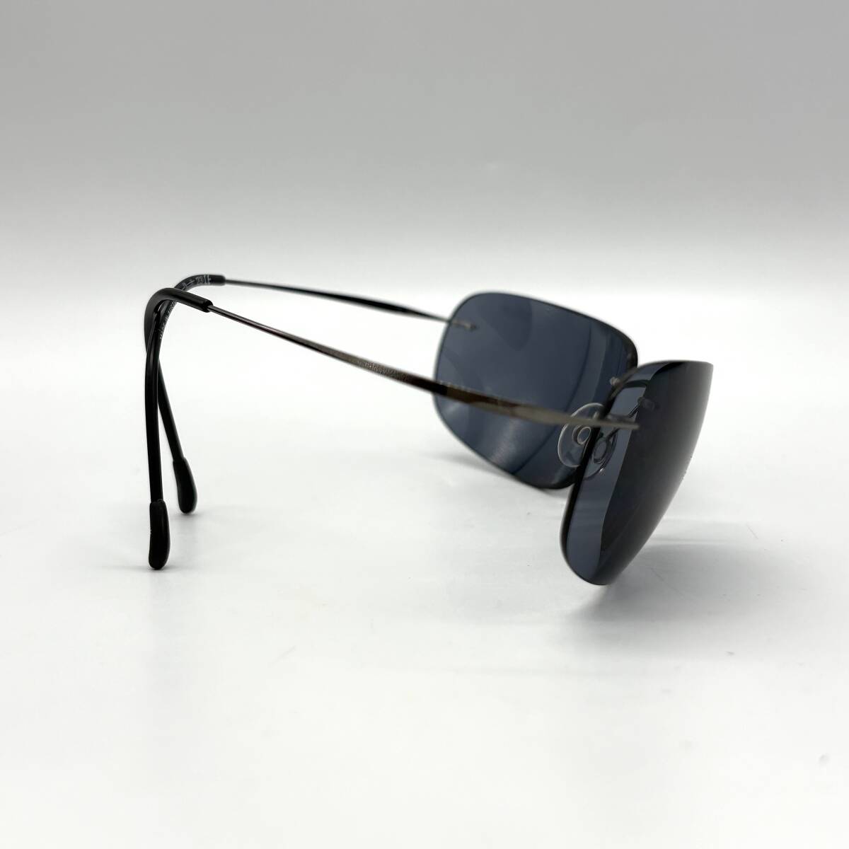 AY2790■Silhouette サングラス シルエット 8562 65 6076 オーストラリア製 2［3］ブルー系 ケース付き 1円スタート　_画像4