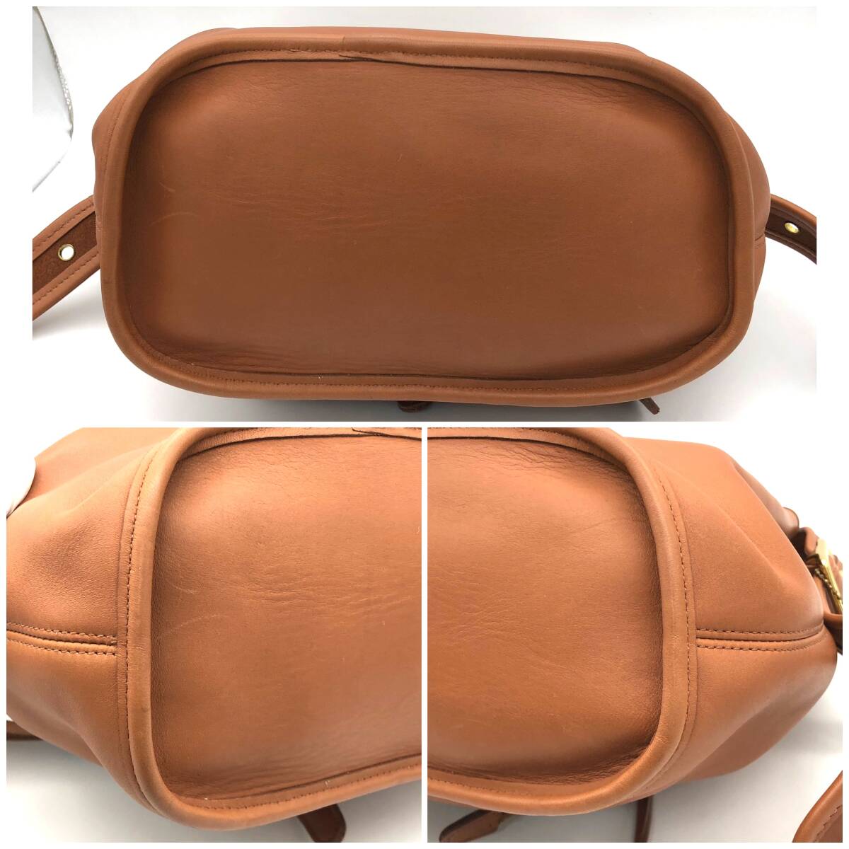 TY2824■COACH コーチ レザー ショルダーバッグ 巾着型 肩掛け 斜め掛け ブラウン オールドコーチ OLD COACH レディース_画像5