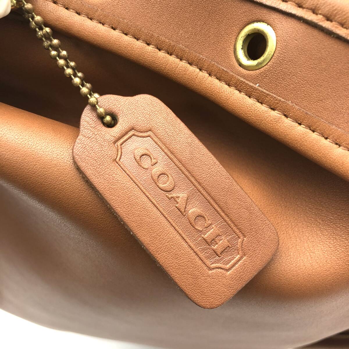 TY2824■COACH コーチ レザー ショルダーバッグ 巾着型 肩掛け 斜め掛け ブラウン オールドコーチ OLD COACH レディース_画像9