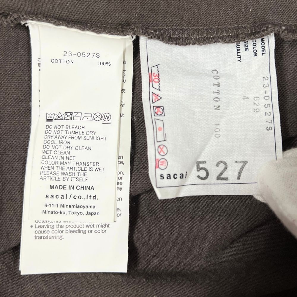 SACAI サカイ 品番 23-0527S フロッキー プリント 半袖Ｔシャツ ブラウン サイズ 4 正規品 / 52728_画像6