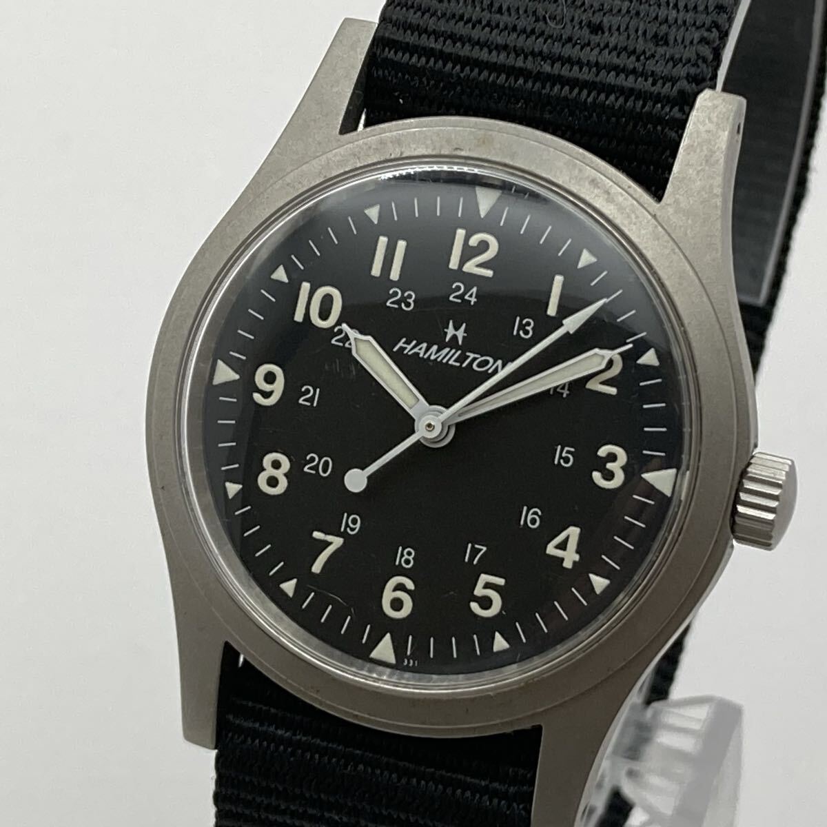 【1円スタート】【希少文字盤】稼働ハミルトン 9415A 限定 ジェットH 手巻き 旧ロゴ HAMILTON カーキ Khaki 腕時計_画像1