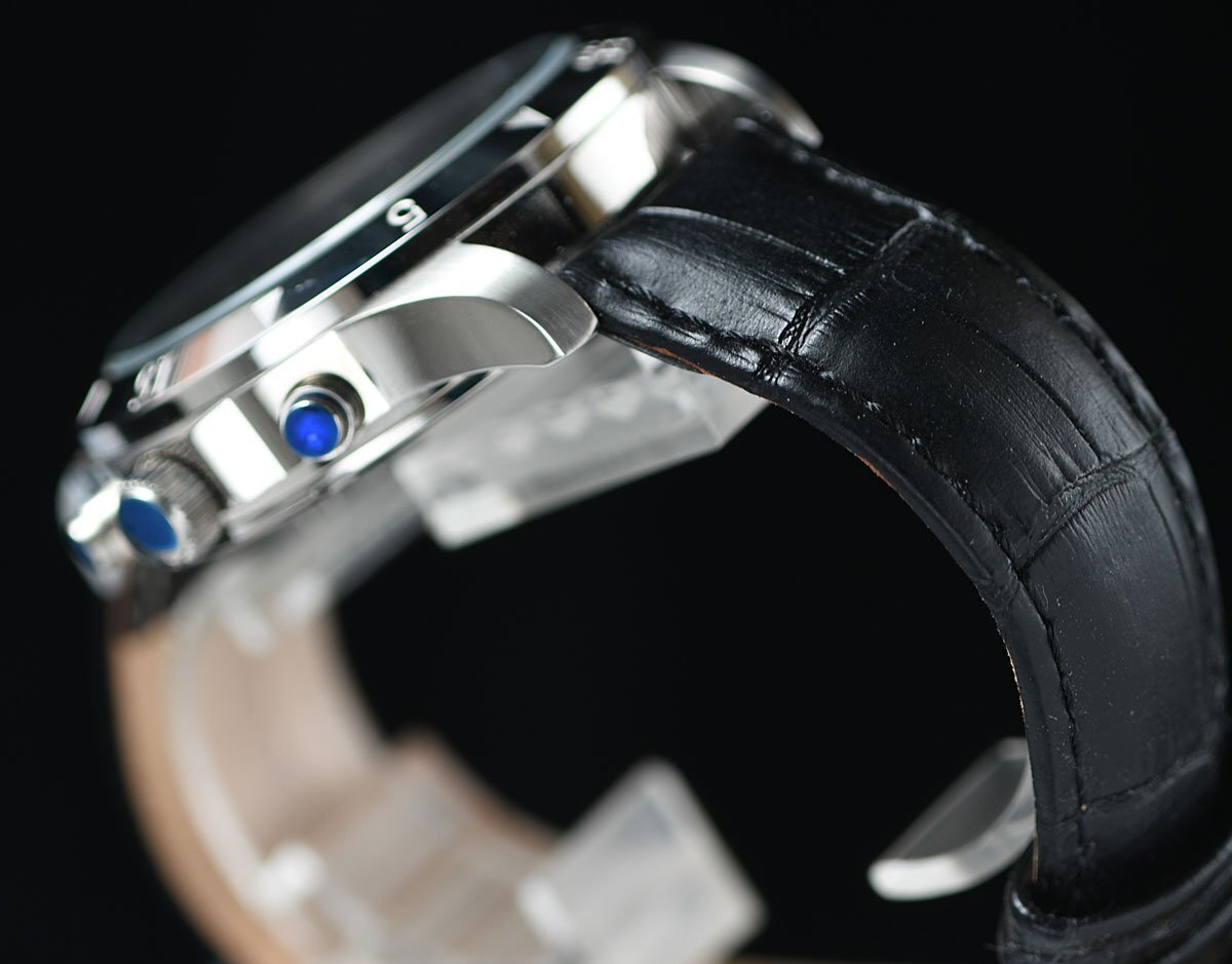  радиоволны солнечный 100m водонепроницаемый хронограф приобретение невозможно ограниченный выпуск 500шт.@ новый товар не использовался серийный номер ввод натуральная кожа ремень мужские наручные часы 