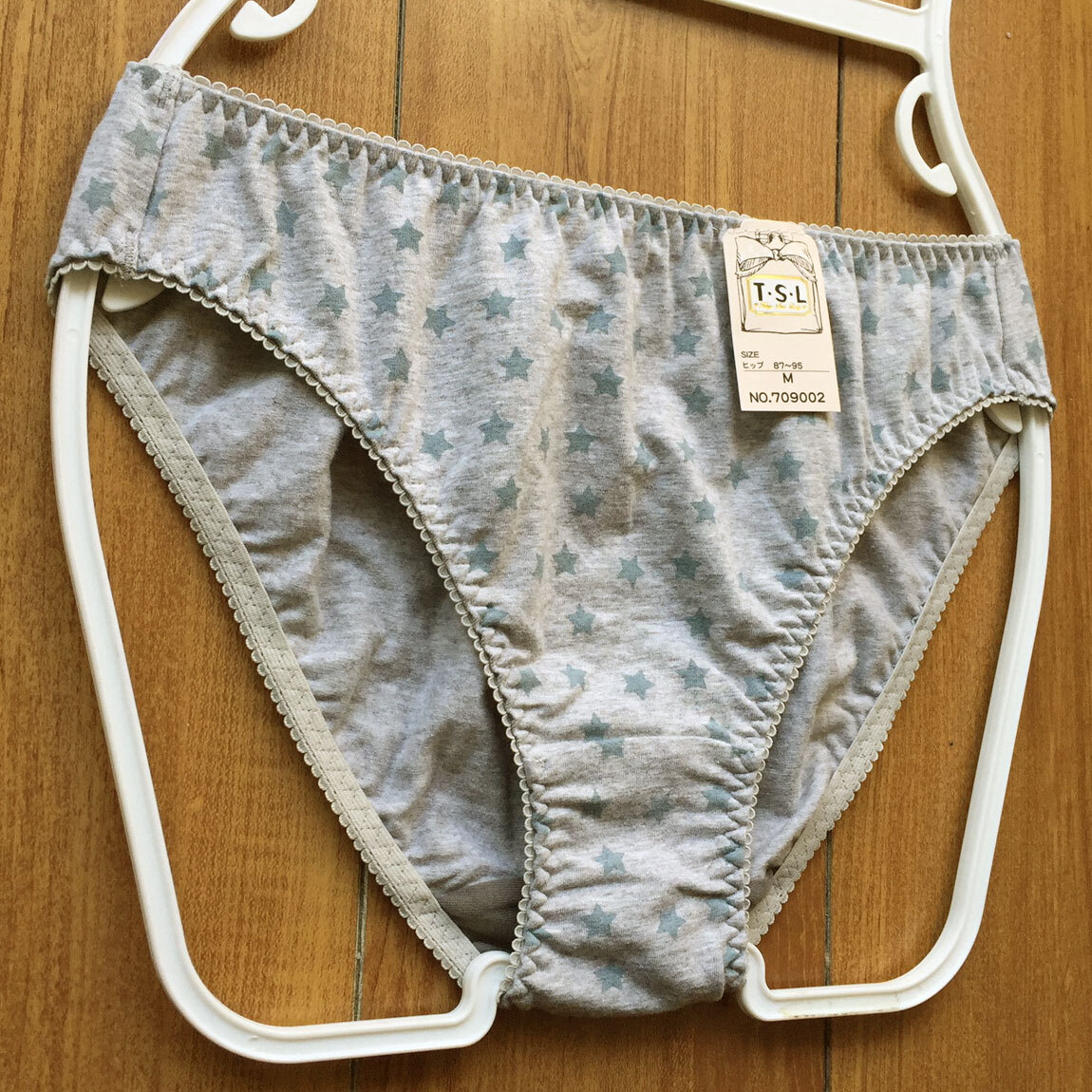 新品・未使用♪【T・S・L】お星さまがいっぱいかわいくキュート!ガーリーなコットンランジェ/グレー/M★パンティ/ショーツ/レディース下着_画像6