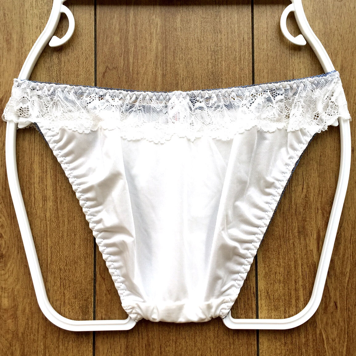 新品・未使用♪【SANEI】シフォン地に上品な花模様♪サイドレースを重ねてめちゃ可愛いランジェ/白/M★パンティ/ショーツ/レディース下着_画像8