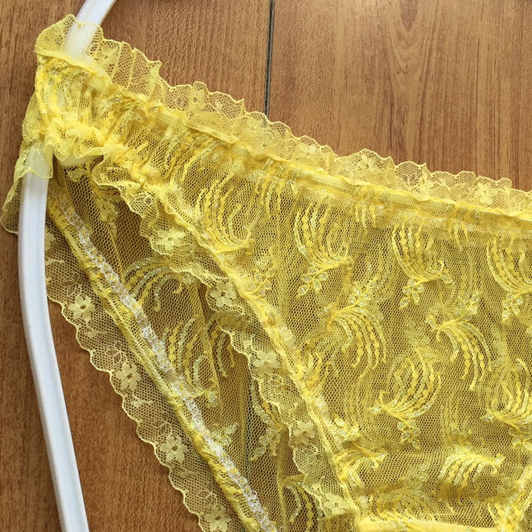 新品・未使用♪【特価★ノーブランド】くしゅくしゅとフリルがめっちゃ可愛いスキャンティ/イエロー/M★パンティ/ショーツ/レディース下着_画像7