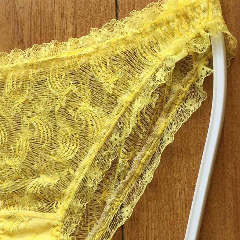 新品・未使用♪【特価★ノーブランド】くしゅくしゅとフリルがめっちゃ可愛いスキャンティ/イエロー/M★パンティ/ショーツ/レディース下着_画像5