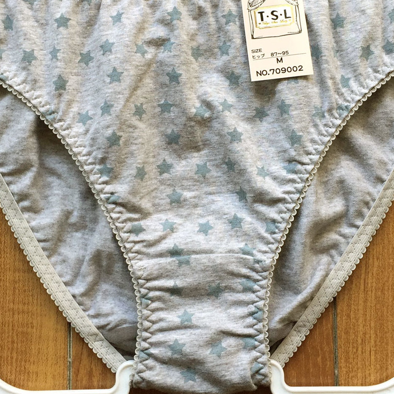新品・未使用♪【T・S・L】お星さまがいっぱいかわいくキュート!ガーリーなコットンランジェ/グレー/M★パンティ/ショーツ/レディース下着_画像3