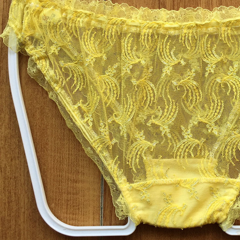 新品・未使用♪【特価★ノーブランド】くしゅくしゅとフリルがめっちゃ可愛いスキャンティ/イエロー/M★パンティ/ショーツ/レディース下着_画像9