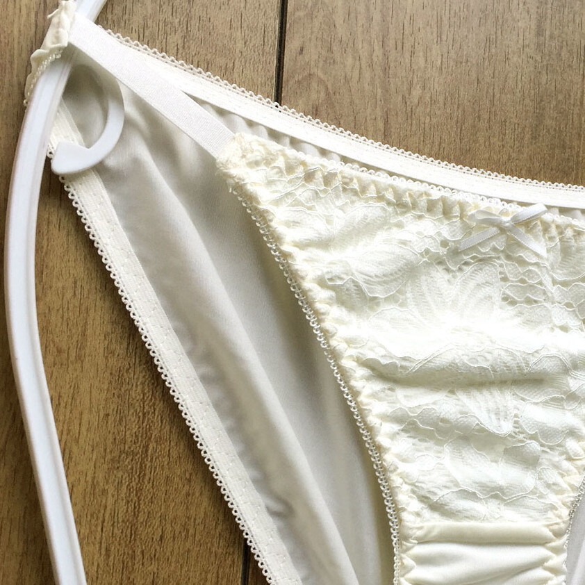 新品・未使用♪【SANEI】大ぶり花柄レースがめっちゃ綺麗~♪立体感あってエレガントなランジェ/白/M★パンティ/ショーツ/レディース下着_画像7