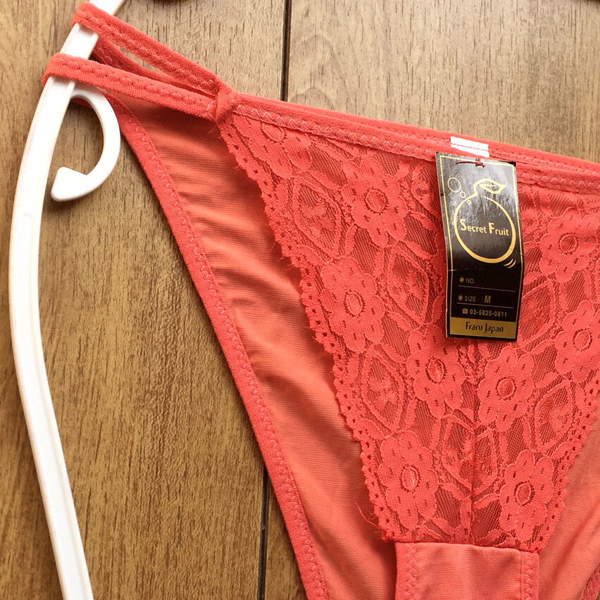 新品・未使用♪【Secret Fruit】おしゃれでセクシーなレース♪サラサラ光沢も可愛い/コーラルピンク/M★パンティ/ショーツ/レディース下着_画像7