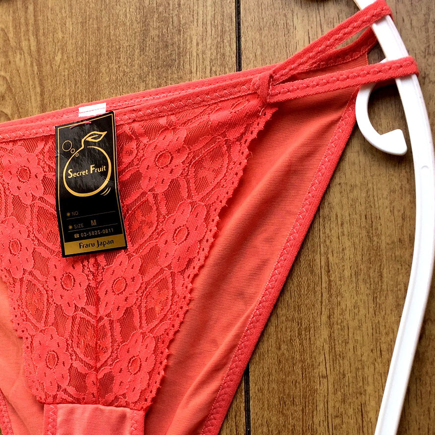 新品・未使用♪【Secret Fruit】おしゃれでセクシーなレース♪サラサラ光沢も可愛い/コーラルピンク/M★パンティ/ショーツ/レディース下着_画像5