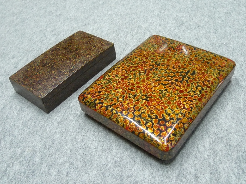 2点セット 津軽塗 伝統工芸 小物入れ 筆入れ 小箱 ペンケース_画像1